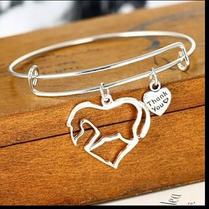 Silver horse pendent charm bracelet